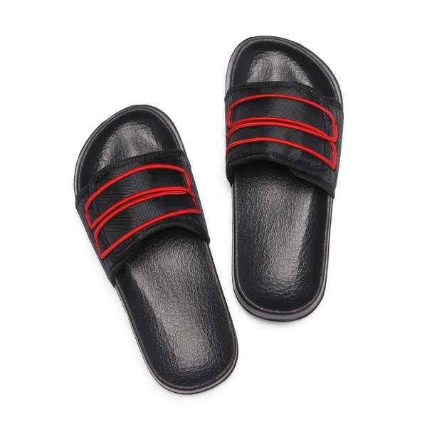 Boys Girls Slide Water Shoes - BLACK RED - 5